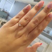 טבעת זהב 14K משובצת יהלומים 0.20 קראט