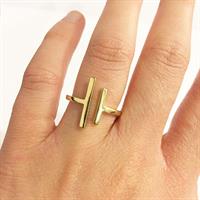 טבעת פסים זהב