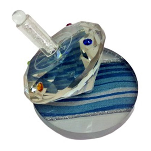 סביבון קריסטל עם בסיס קולאז כחול