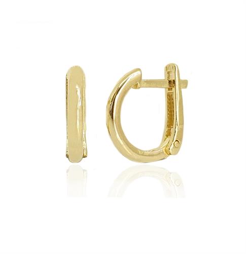 עגילי בננה זהב קטנים מעוגלים 1.2 ס"מ