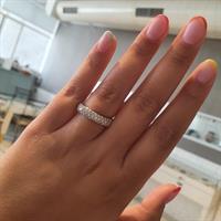 טבעת יהלומים 1.05 קראט טבעת 3 שורות יהלומים טבעת נצח