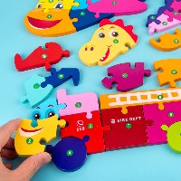 ערכת 4 פאזל עץ לילדים בשלל צורות