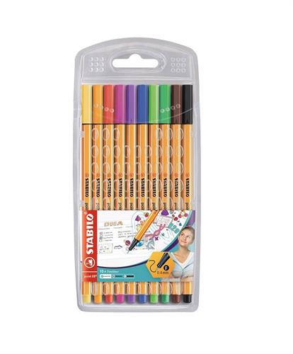 מארז 10 עטי לבד Stabilo Point 88