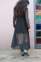 אוברול קצר שחור מכותנה בשילוב שיפון מידה S