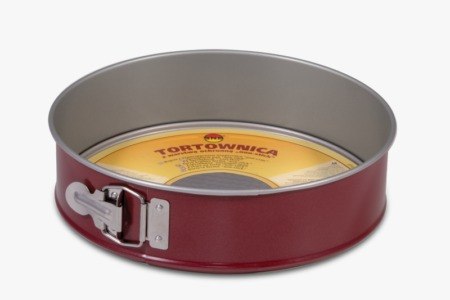 תבנית קפיץ עגולה, בצבע אדום,  24 ס"מ