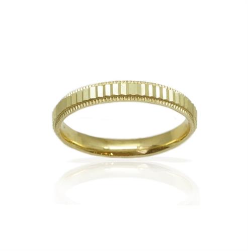 טבעת נישואין עדינה עם חריטות בזהב 14 קרט- דגם M215
