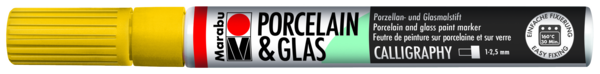 טוש לפורצלן וזכוכית 1-2 ממ - צהוב 220 MARABU CALLIGRAPHY