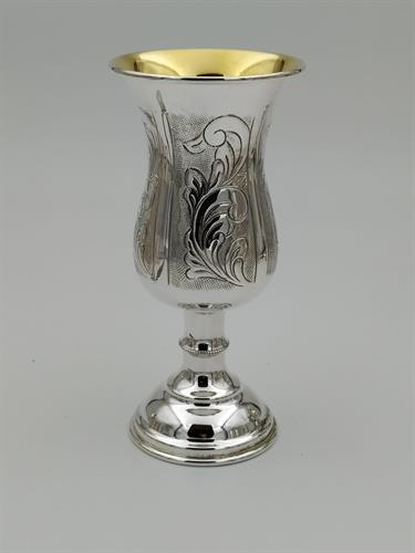 גביע קידוש כסף טהור דגם עיטורים