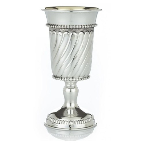 גביע קידוש כסף טהור דגם זכריה פסים אלכסון