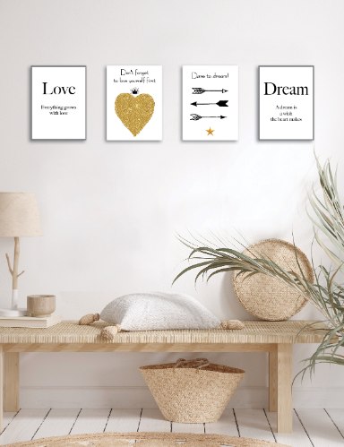 רביעיית תמונות השראה חיצים ש/ל, תחלמו, לב זהב ואהבה, דגם 7