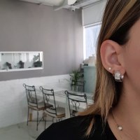 חישוק זהב לבן רחבים חריטת לייזר אופנתיים