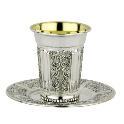 סט קידוש כסף טהור דגם זכריה לוגאנו