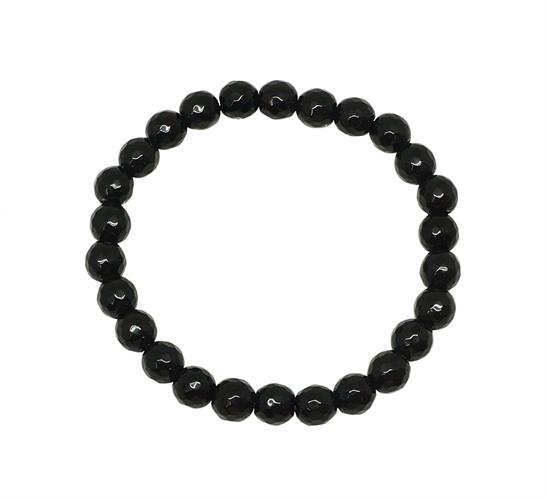 צמיד חרוזי אוניקס לגבר (גמיש)