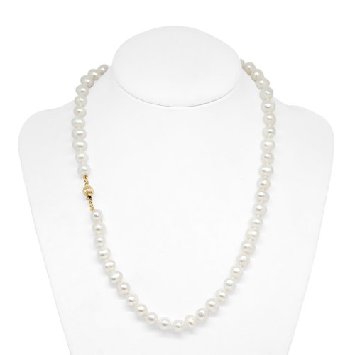 מחרוזת פנינים ומנעול זהב 42 סמ