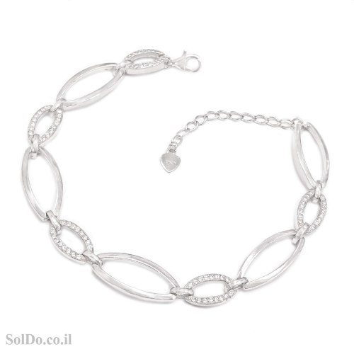 צמיד מכסף משובץ אבני זרקון  Z3162 | תכשיטי כסף 925 | צמידי כסף