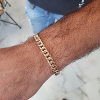 צמיד מזהב לגבר │ צמיד חוליות איטלקי לגבר │ צמידי גברים מזהב אמיתי 14 קאראט