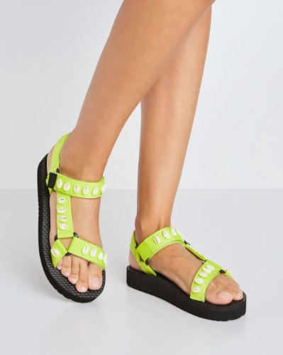 סנדל נשים PEPE JEANS צבע שחור/ירוק צדפות