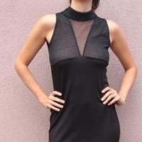 שמלת ערב וינטג' שחורה וסקסית מידה S