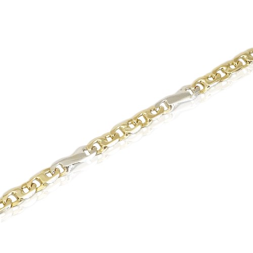 צמיד זהב לגבר בשילוב צהוב ולבן