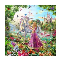 תמונת אבני שיבוץ - חד קרן ונסיכה 30X30