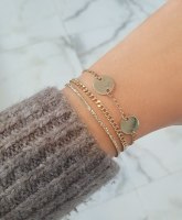 צמיד זהב לחריטה עם שתי פלטות