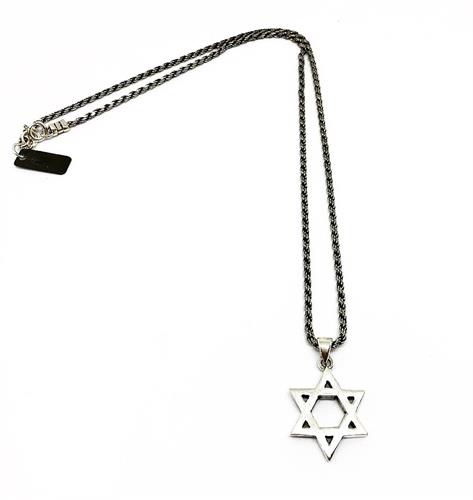 שרשרת מגן דוד M כסף