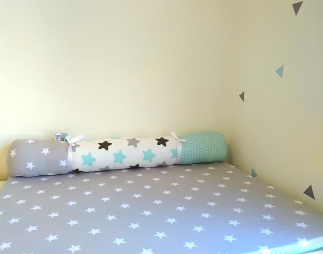 משטח החתלה לשידה+נחשושון אפור-תכלת