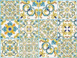 12 מדבקות לאריחים 10*10 ס''מ קלאסיק דגם 1286