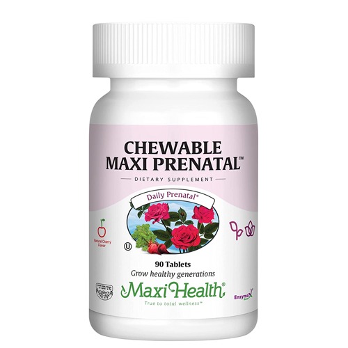 פרנטל מולטי ויטמין להריון ללעיסה,  Maxi Health, מכיל 90 יחידות