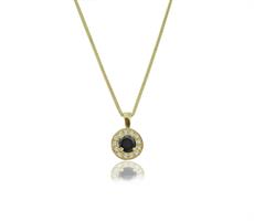 שרשרת ותליון יהלומים 0.62 קראט מזהב 14 קרט| תליון יהלום שחור | תליון יהלומים