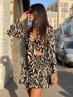 חצאית משי דפוס זברה