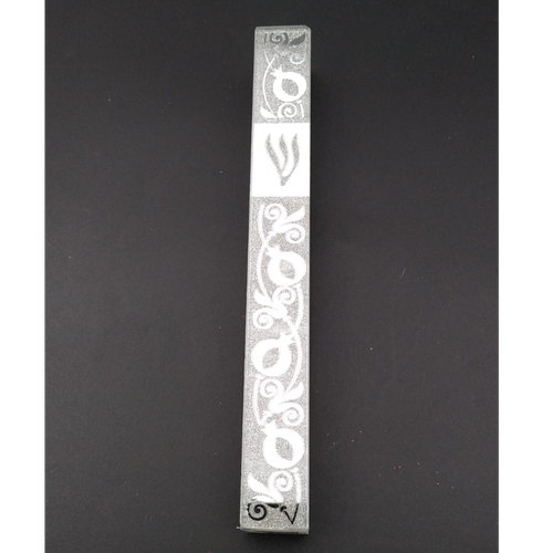 בית מזוזה זכוכית שילוב כסף דגם רימונים