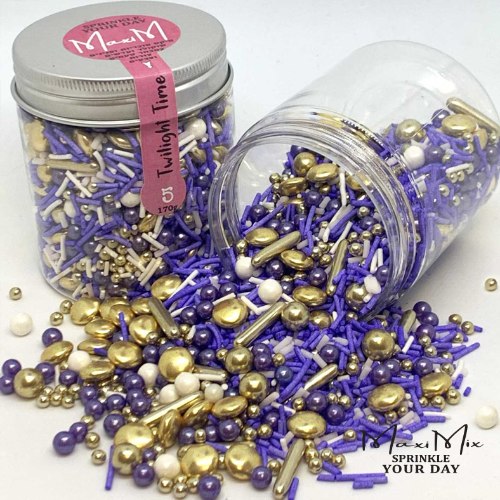 מקסי מיקס 5 - TWILIGHT TIME | מיקס שעת דמדומים. סוכריות ושוקולדים איכותיים בגווני סגול, זהב ולבן.