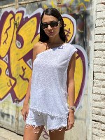 גופיית כתף אחת גזורה