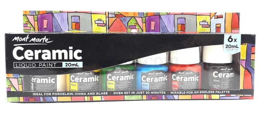 סט 6 צבעי קרמיקה 20 מ"ל MONT MARTE