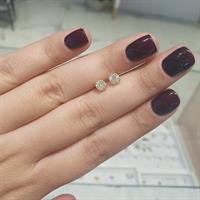 עגילי יהלומים 0.80-0.75 קראט דגם מרטיני | עגילי יהלומים צמודים לאוזן | עגילי יהלומים סוליטר בזול