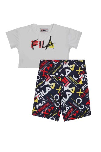 סט בייקר FILA לבן גרפיטי  4-16