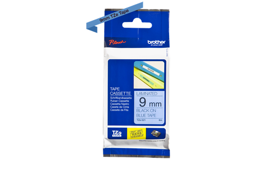 סרט סימון שחור על רקע כחול Brother TZe521 Labelling Tape Cassette 9mmx8m