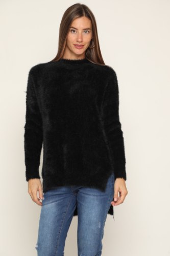 סריג פאשן חצי גולף שחור