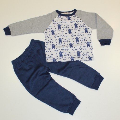 פיג'מה פוטר בנים דובים אפור