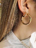 עגילי חישוק עבה XL זהב 14K