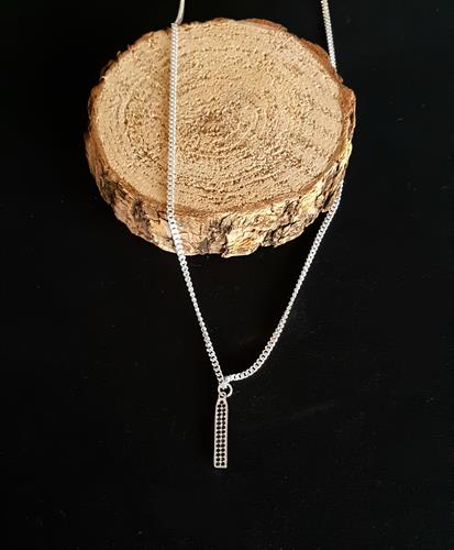 שרשרת זרקונים שחורים לגבר