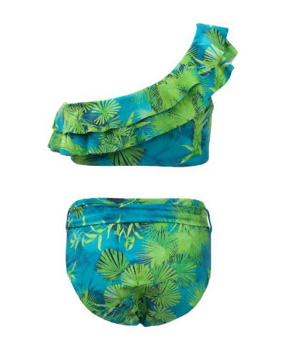 ביקיני כתף אחת דקלים ירוק VIEW - מידות 2-16 שנים