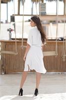 שמלת פסים דקים לבנה OVER SIZE