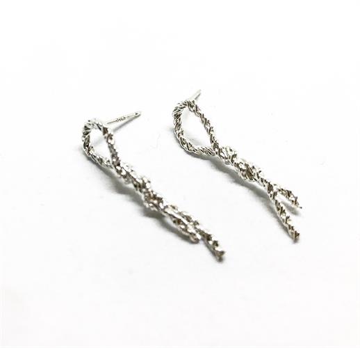 עגילי חבל דק קטן כסף