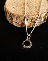 שרשרת עיגול שחור לגבר