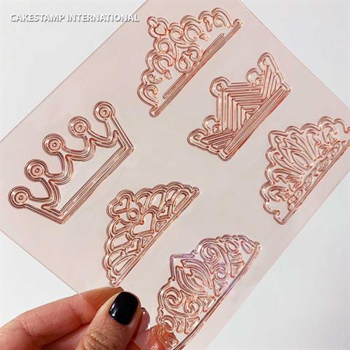 סט 6 תבניות כתרים קטנים מהעיצובים שלי |  שש תבניות כתר שוקולד לקישוט קינוחים דגמים מוקטנים אתי דבש