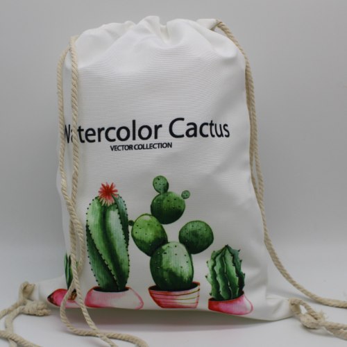 תיק בד חבל הדפס קקטוס