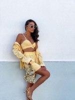 חליפת מינדי צהוב