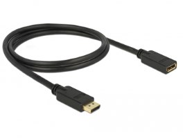 כבל מאריך DisplayPort זכר לחיבור DisplayPort נקבה באורך 1 מטר Delock DisplayPort 1.2 extension